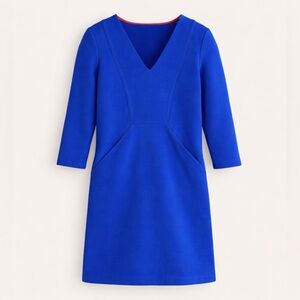 Boden Bronte Ottoman Dress Cobalt Blue 10P Stretch Knit with Pockets